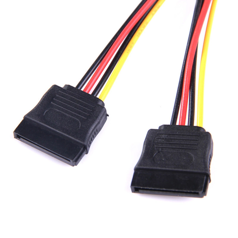 IDE 4p Male to 2 SATA 15p Female Adapter Cable Computer SATA Power Cable for Hard Disk