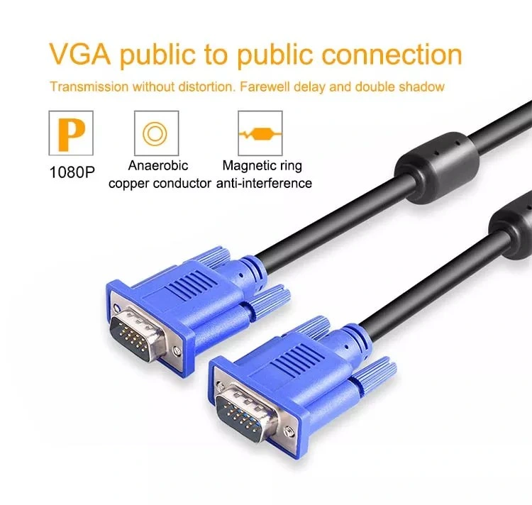 OEM 1.8m 1080P Male to Female 15 Pin VGA to VGA Cable for PC Computer 1m 1.5m 2m 3m 5m 10m