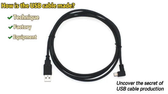 Costom HD USB2.0 A Male-Mini USB B Female 고속 충전 및 데이터 전송을 위한 90도 USB 케이블