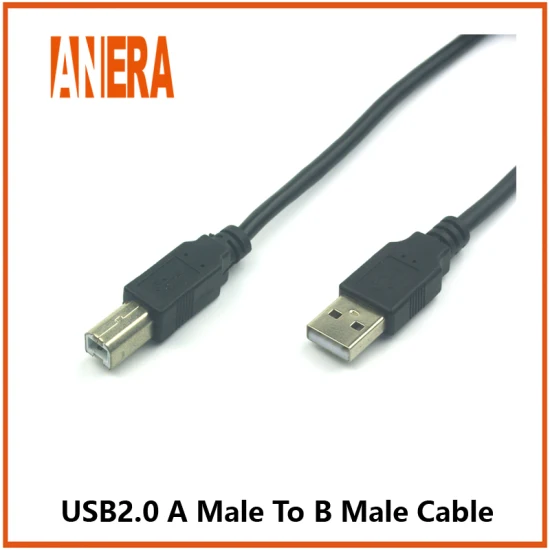  표준 USB 2.0 프린터 케이블.  휴대용 USB 2.0 A 수-B 수 케이블