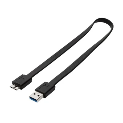 검정색 USB3.0 A 수 - 마이크로 B 수 플랫 케이블